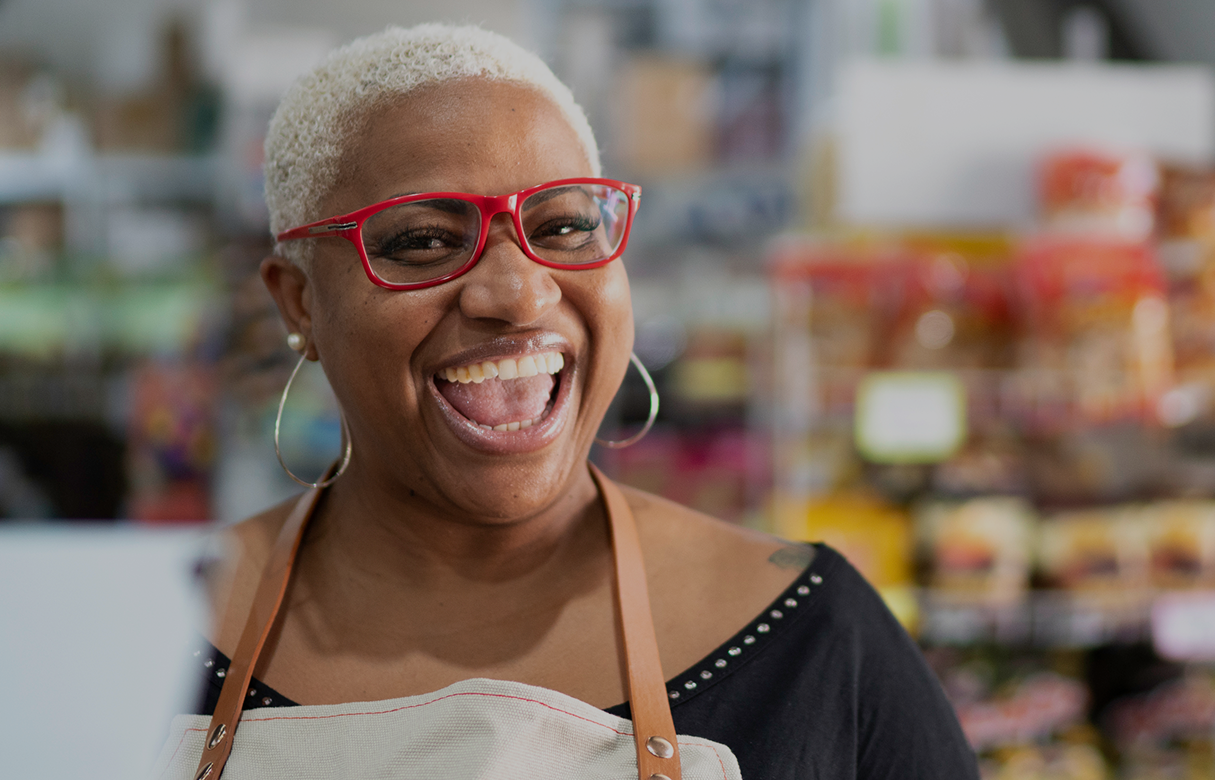 Woman smiling